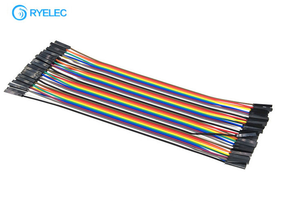20cm 40 Pin Rainbow Ribbon Cable Kobieta do kobiet Dupont Ul2651 28 Awg Flat Jumper Cable dostawca