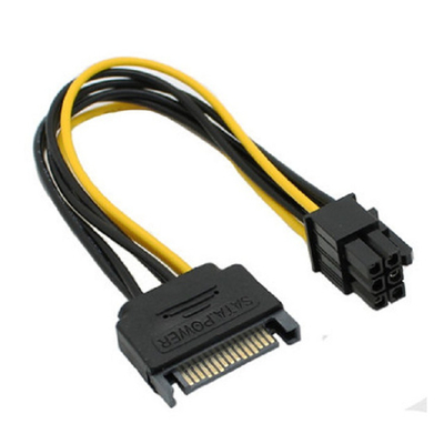 Karta graficzna 6-pinowy do 15-pinowego kabla zasilającego Sata UL1015 18AWG dostawca