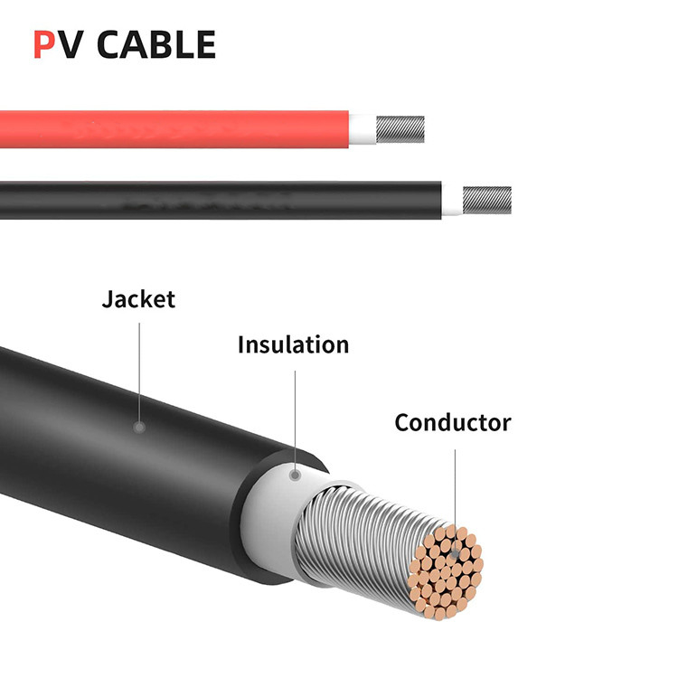Kabel przedłużający 10 mm do zasilania energią słoneczną Pv1 F Podwójny drut Pv Pojedynczy rdzeń 6 mm