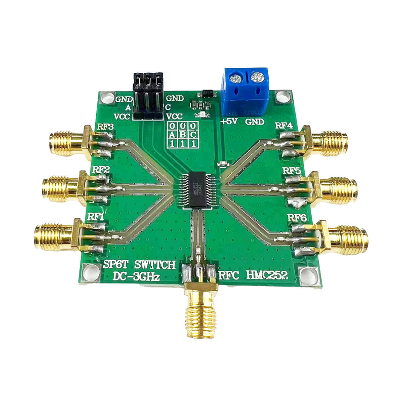 Zgromadzenie płyt PCB dla sterownika silnika HMC252 DC-3GHz RF niekonkurencyjny klucz SP6T klucz RF klucz CATV/DBS MMDS dla 3V-5