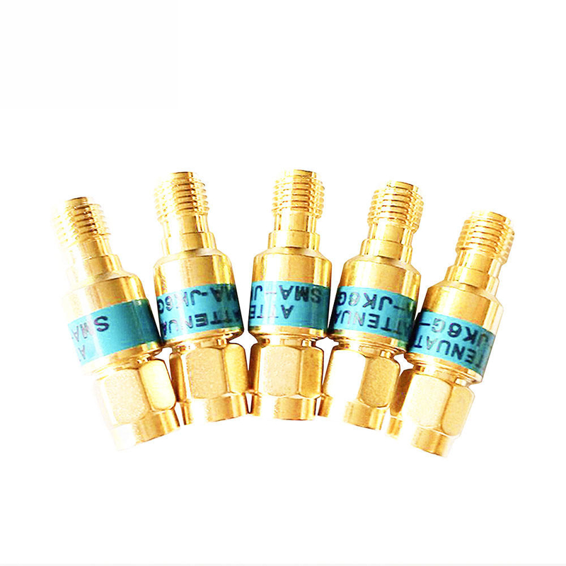 2W DC-6GHz SMA Mężczyzna do SMA Kobieta Koaksjalny Attenuator RF 1/2/3/5/6/10/15/30db Attenuator SMA Stałe złącza Płytka złota