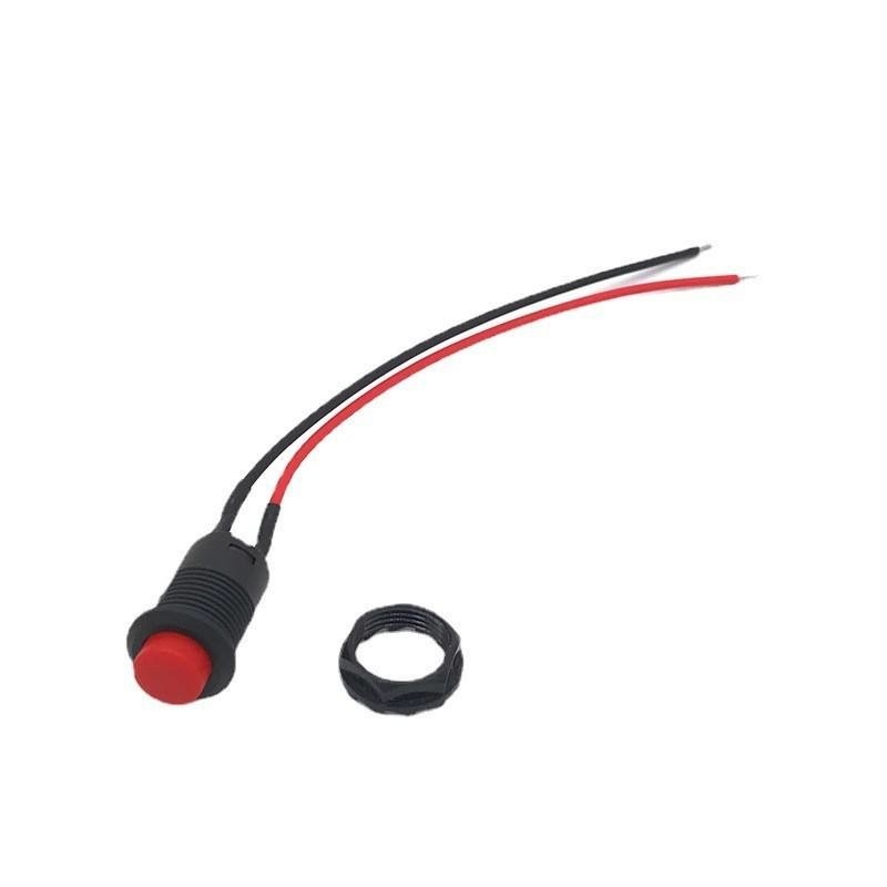 Wintai-Tech przyciskowy przełącznik klakson 12v przyciskowy przełącznik startowy 12mm chwilowy przyciskowy przełącznik z zespołem kablowym