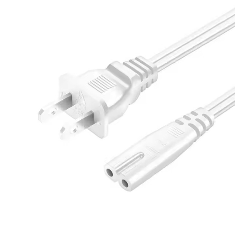 Dobrą jakość czysta miedź 120V 18 Awg 2pin C7 Extension Line Spt-2 White AC Power Cord 5FT 2 Prong For Home Appliance Lap