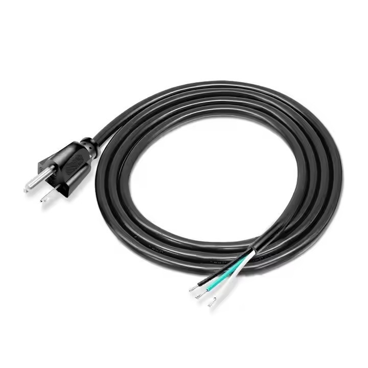 Wysokiej jakości amerykański przewód zasilania 3 szpilki Czarny PVC 3 końcówki czyste miedziane 18awg 1,5 metra 5 stóp