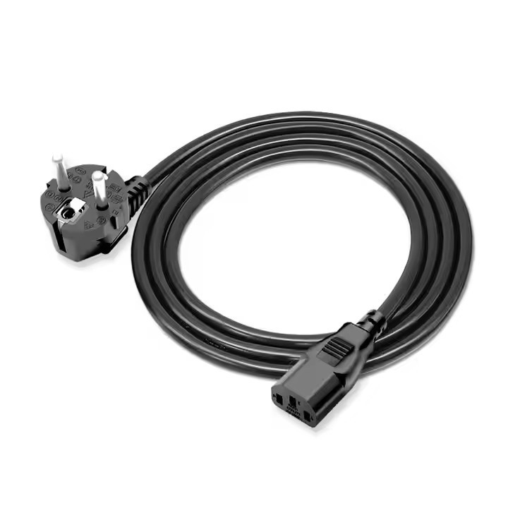 Czarny 3G kabel rozszerzający przewód prądu AC w magazynie Miedź IEC Europa EU Pure VDE CEE Pvc 0,75mm 1,5M Karton