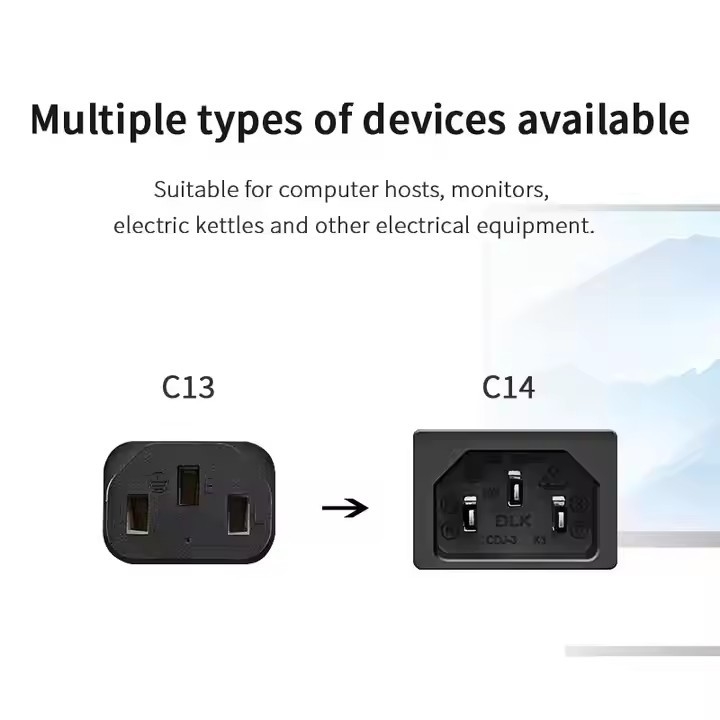 Czarny 3G kabel rozszerzający przewód prądu AC w magazynie Miedź IEC Europa EU Pure VDE CEE Pvc 0,75mm 1,5M Karton