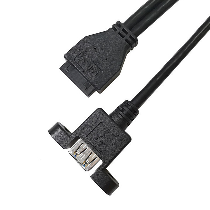 Przemysł Przesyłki przewodowe USB 3.0 Panel Mount A X2 do 20 Pin Header Płyty głównej Custom