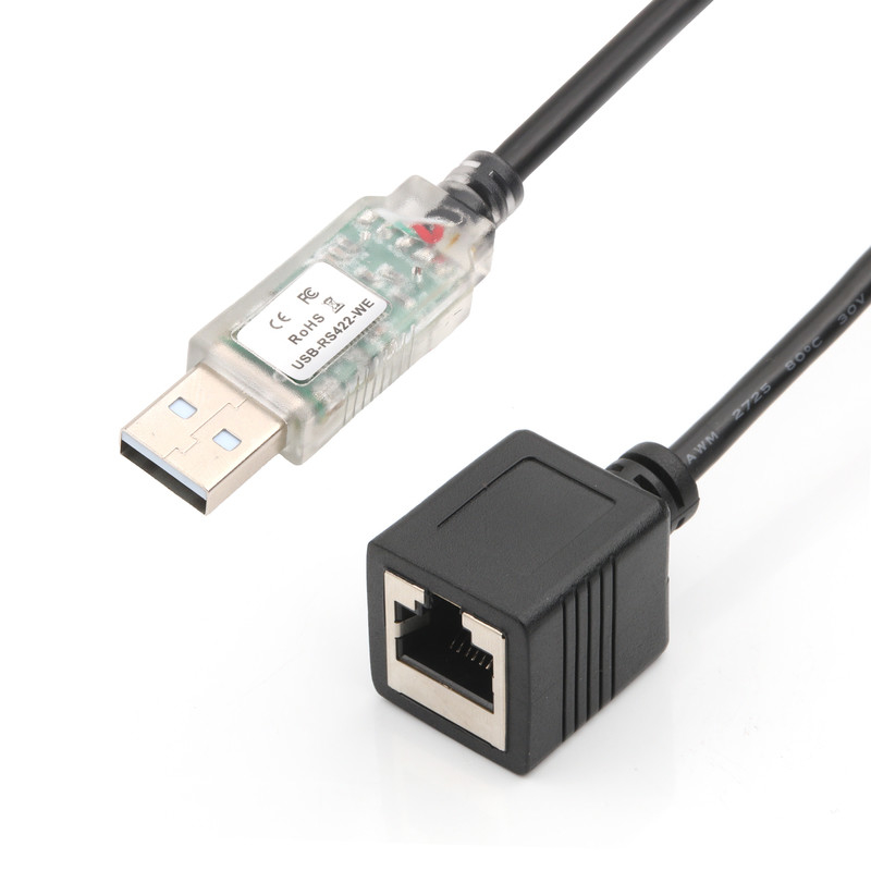 Przemysłowe adaptery kablowe na zamówienie USB-A RJ422 do RS232 Port sieciowy Kabel debugowy inżynierii sieciowej