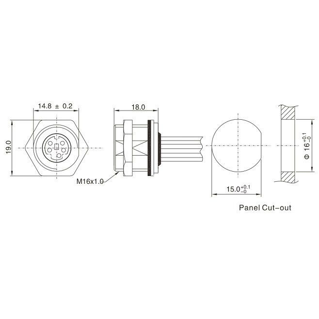 Fabryczny MD WF 6 Pin Mini Din Cable, IP67 Straight Isobus Cable Lvds Display Connector