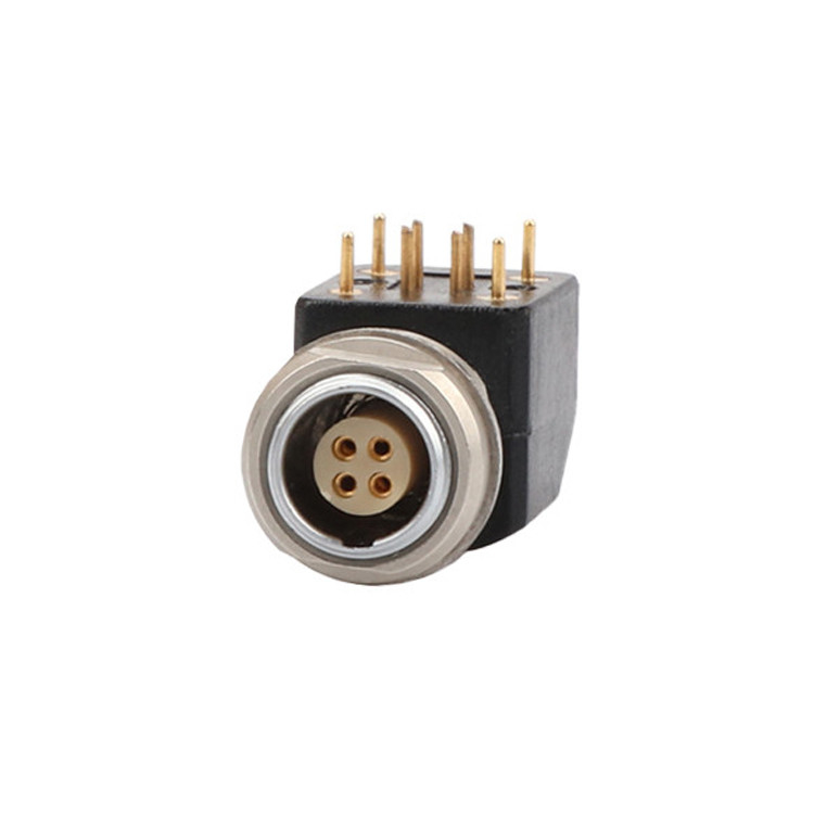 B Series Z12 4Pin Double Nut Fixed Angle Socket 90° Angled Double Nut Fixed for Printed Circuit Boards (Dwukrotna muszelka z 4 sztukami)