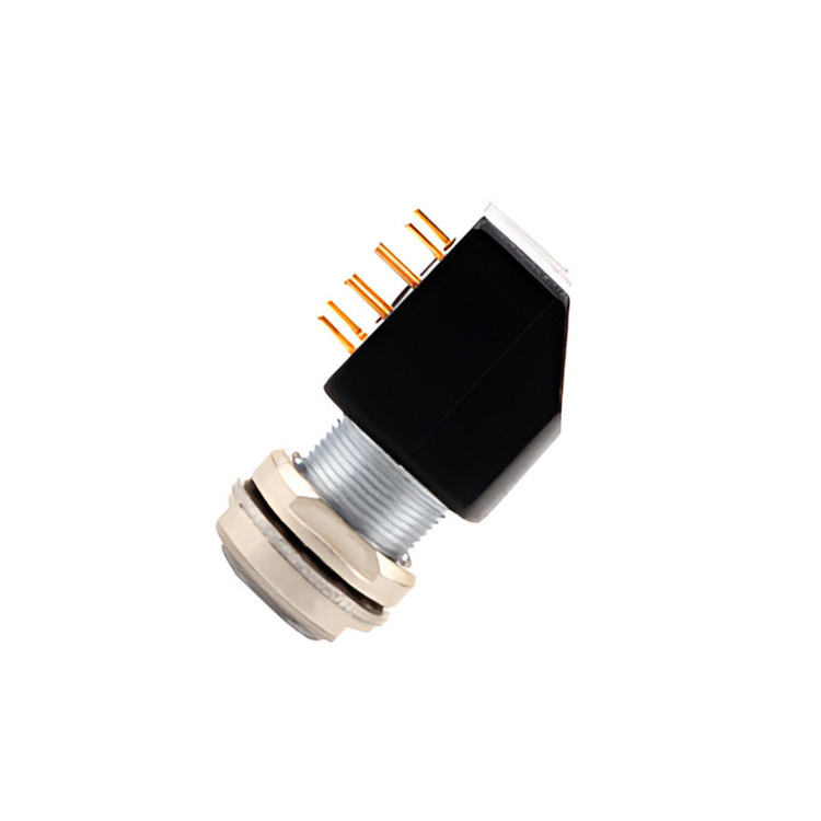 B Series Z12 4Pin Double Nut Fixed Angle Socket 90° Angled Double Nut Fixed for Printed Circuit Boards (Dwukrotna muszelka z 4 sztukami)