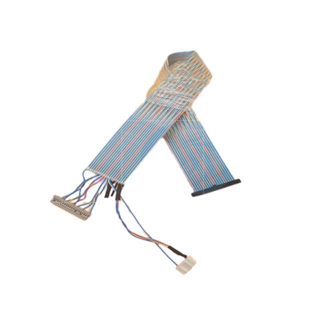 Kabel taśmowy 30AWG z wielokolorowym płaskim skrętką ze złączem IDC / DF14
