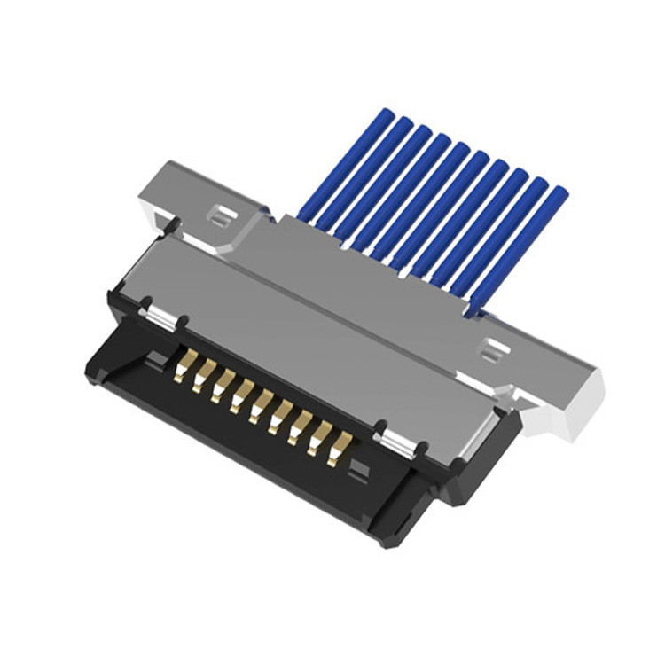 Zestaw kabli mikro-koaksjalnych 20345-010T32R o rozmiarze 0,4 mm i poziomym sprzężeniu typu 10-pin LVDS micro-coaxial connect