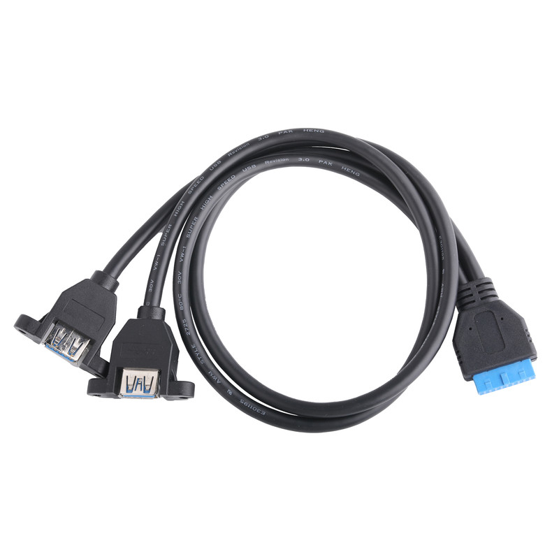 USB 3.0 przednia płyta główna 19/20 Pin Kabel do USB Kobieta Splitter Adapter Rozszerzenie łącznik
