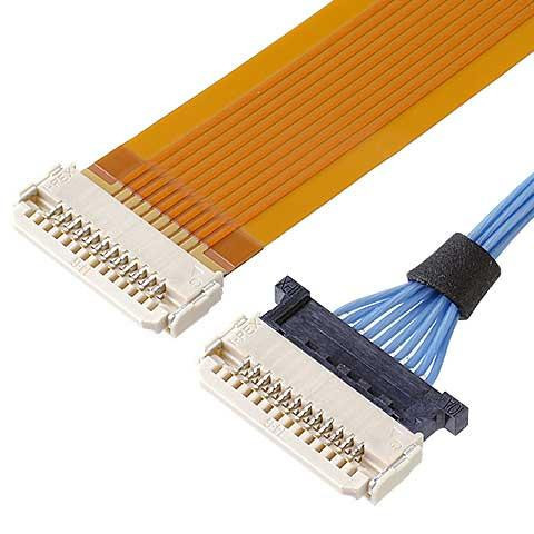 Poziomy kabel koncentryczny Ipex Micro, rozstaw 0,5 mm DW-5 20598-008T-02 Wtyk gniazda 8-stykowy
