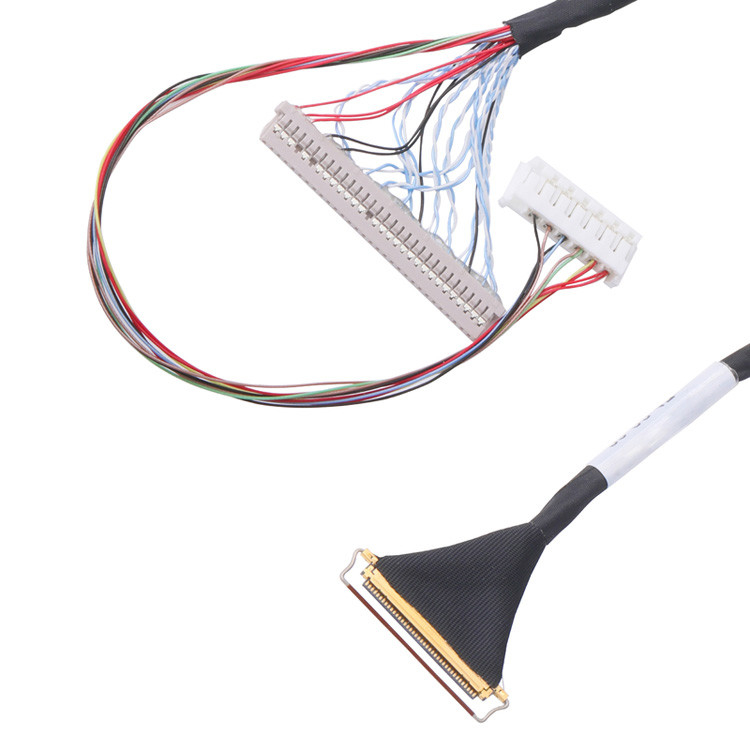 Połącznik mikro-koaksjalny typu sparowania poziomego do zamówienia 40 pinów kabli Lvds z 0,5 mm pasma kabli Lcd Lvds