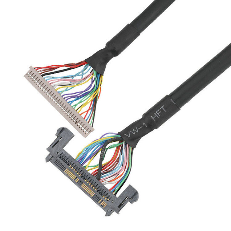 Z  1.25mm DF14-30S-1.25C do JAE 0.5mm FI-RE51HL powstaje zespół kabli LVDS EDP