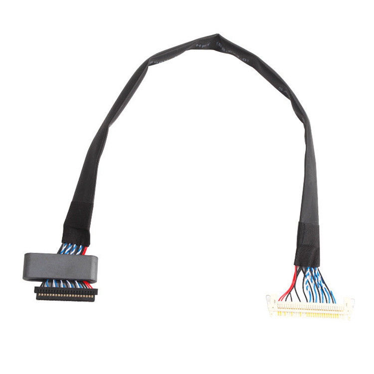 Zestaw kabli LVDS od JAE FI-S20S do FI-X30HL, z odchyleniem 1,25 mm i przeznaczony do 500VAC