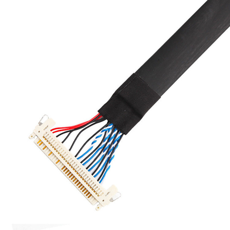 Zestaw kabli LVDS od JAE FI-S20S do FI-X30HL, z odchyleniem 1,25 mm i przeznaczony do 500VAC
