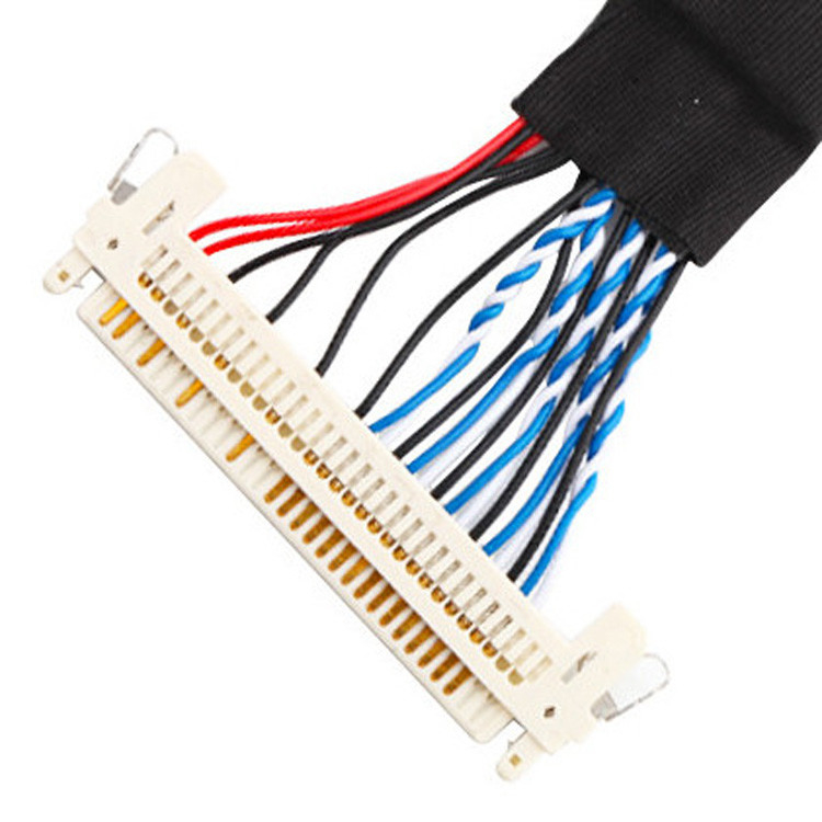 Zestaw kabli LVDS od JAE FI-S20S do FI-X30HL, z odchyleniem 1,25 mm i przeznaczony do 500VAC