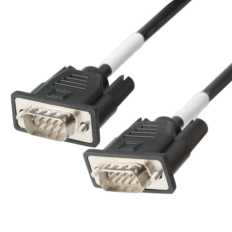 D-SUB-9Pin Male Connector z typem lutownicy, białym gumowym rdzeniem i niklowaną powłoką do D-SUB-9Pin female connector