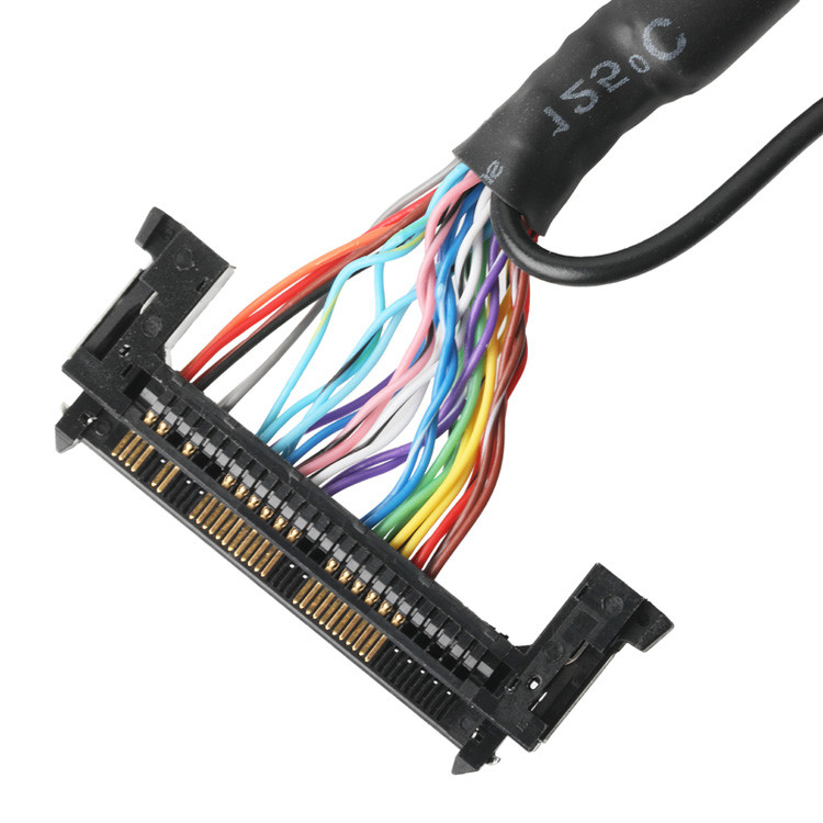 Zestaw kabli LVDS OEM/ODM z JAE FI-RE51HL 51-Pin do HD-SUB 26-Pin Male Solder UL 1007 20AWG