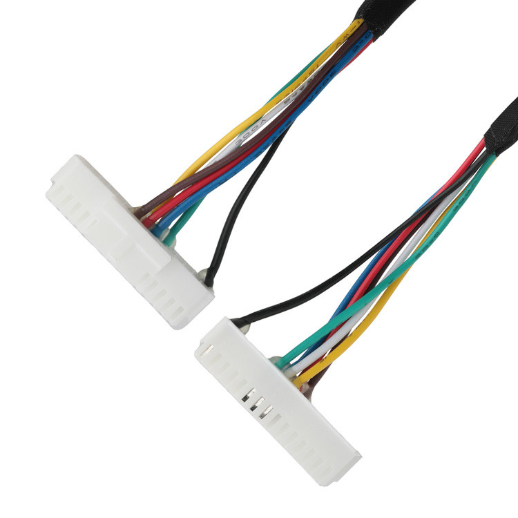 Kabel LVDS OEM/ODM od LHE PHSD 30P Pitch 2.0mm do A2545 20P Pitch 2.54mm, Drut UL1007 24AWG, Kolor według Pin-Out