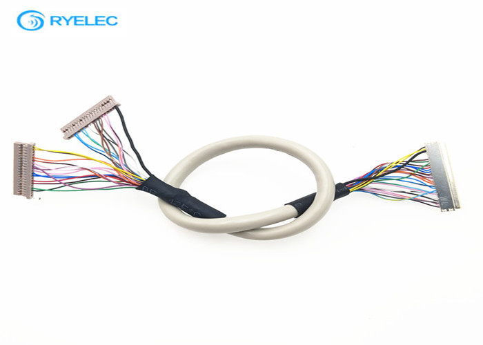 30 Awg Ekranowany okrągły kabel Y Lvds 30-stykowy JAE FI-X30H do 2 *  DF14-20S-1.25C
