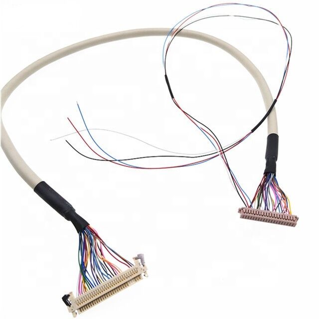 Custom LVDS Cable 30PIN to 40PIN with 20-60pin Range and 24-40AWG Wire Size for LCD/Display Applications