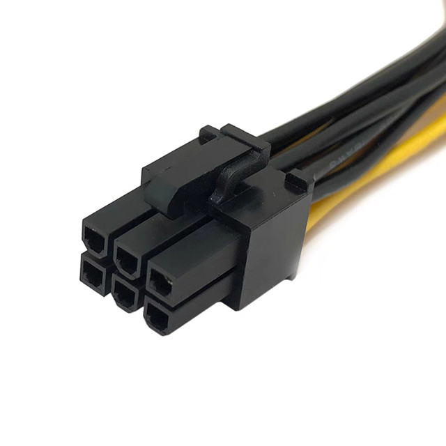 Pcie 6pin męski na podwójny 8pin męski rozdzielacz kabla zasilającego Gpu 18awg 100MM 20CM