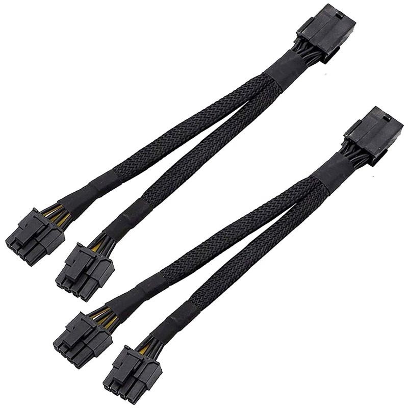 Pcie 8-pinowy żeński na podwójny 8-pinowy ekranowany kabel zasilający Pcie GPU Minig