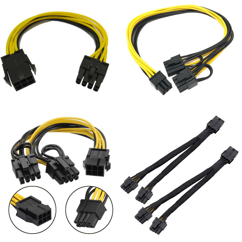 Pcie 8-pinowy żeński na podwójny 8-pinowy ekranowany kabel zasilający Pcie GPU Minig