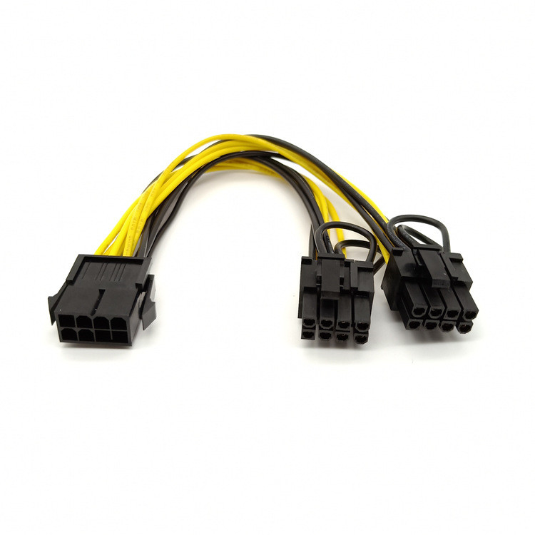 Pcie 8pin żeński na podwójny PciE 6 2pin męski rozdzielacz Vga kabel konwertera zasilania 18awg 20cm do karty graficznej Gpu